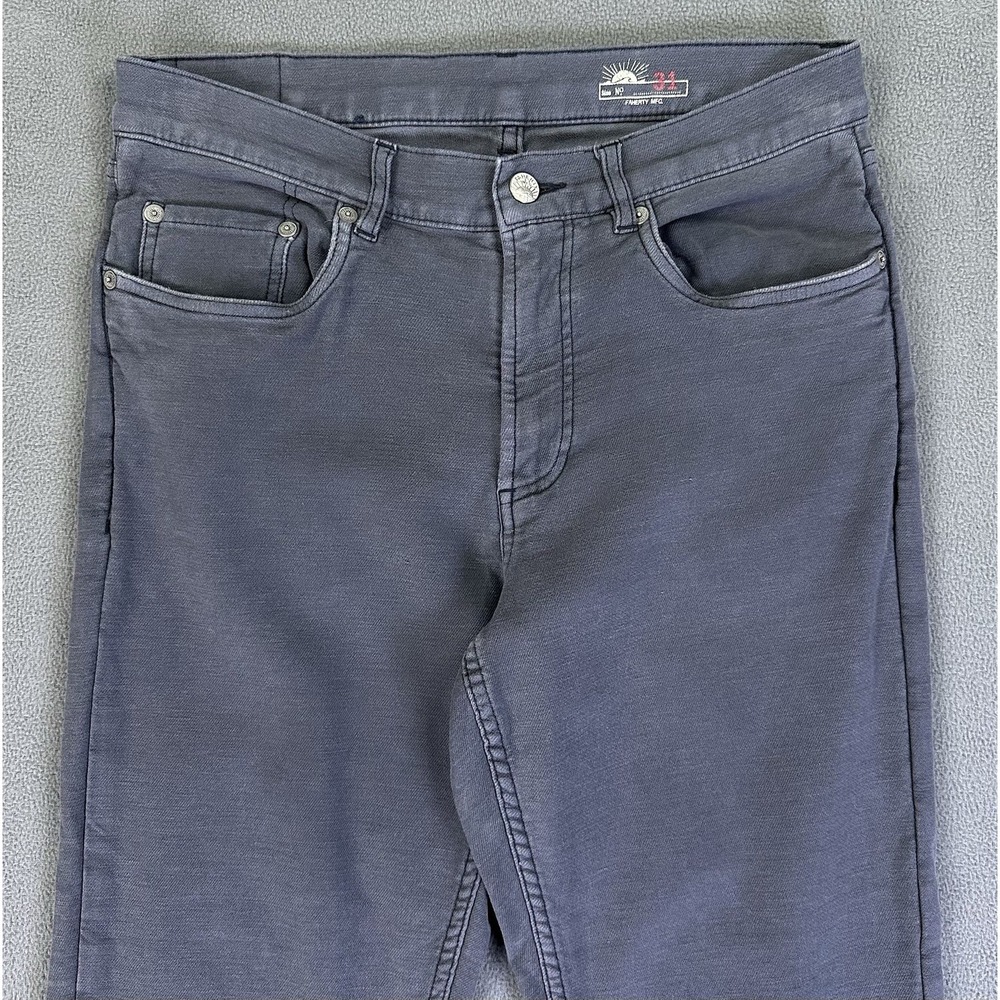 Faherty Pants Mens 31x26 Grey Stretch Terry 5 Pocket Vintage Wash Minimalist - Picture 4 of 11